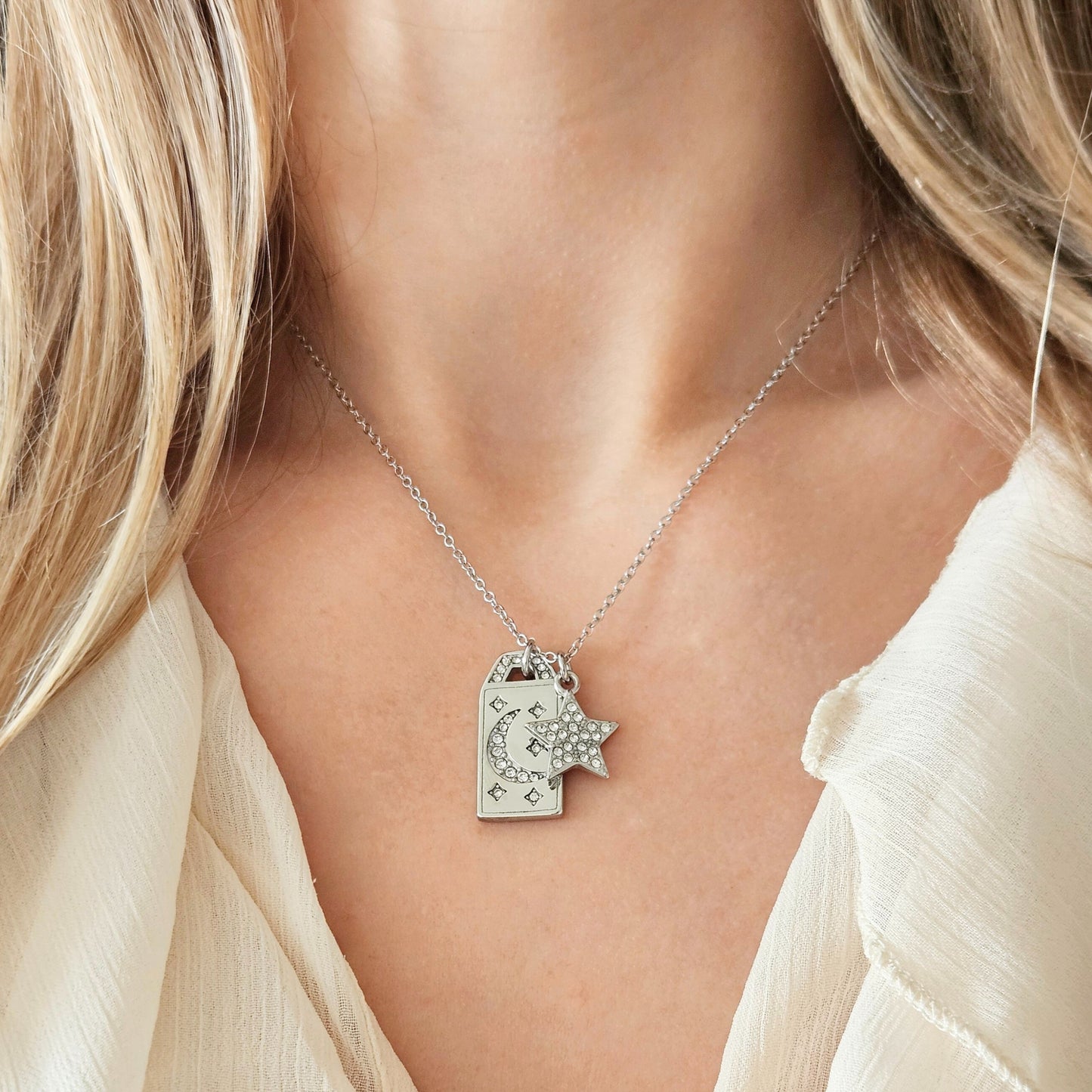 Naszyjnik "MOON & STAR" silver