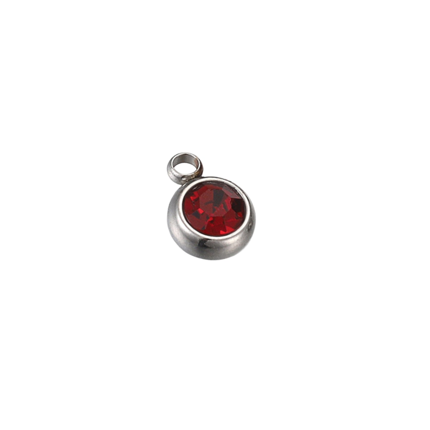 Charms RED CRYSTAL silver