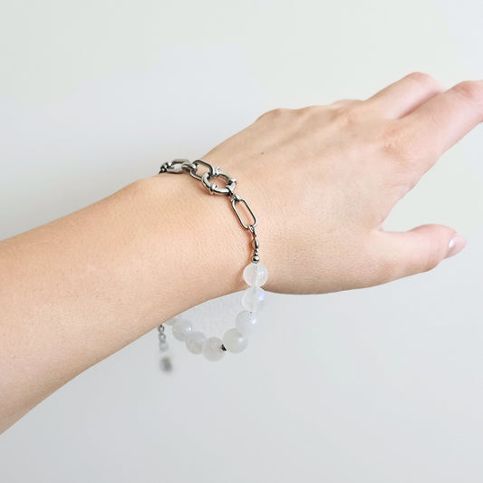 Bransoletka KALINDA DREAM - kamień księżycowy silver