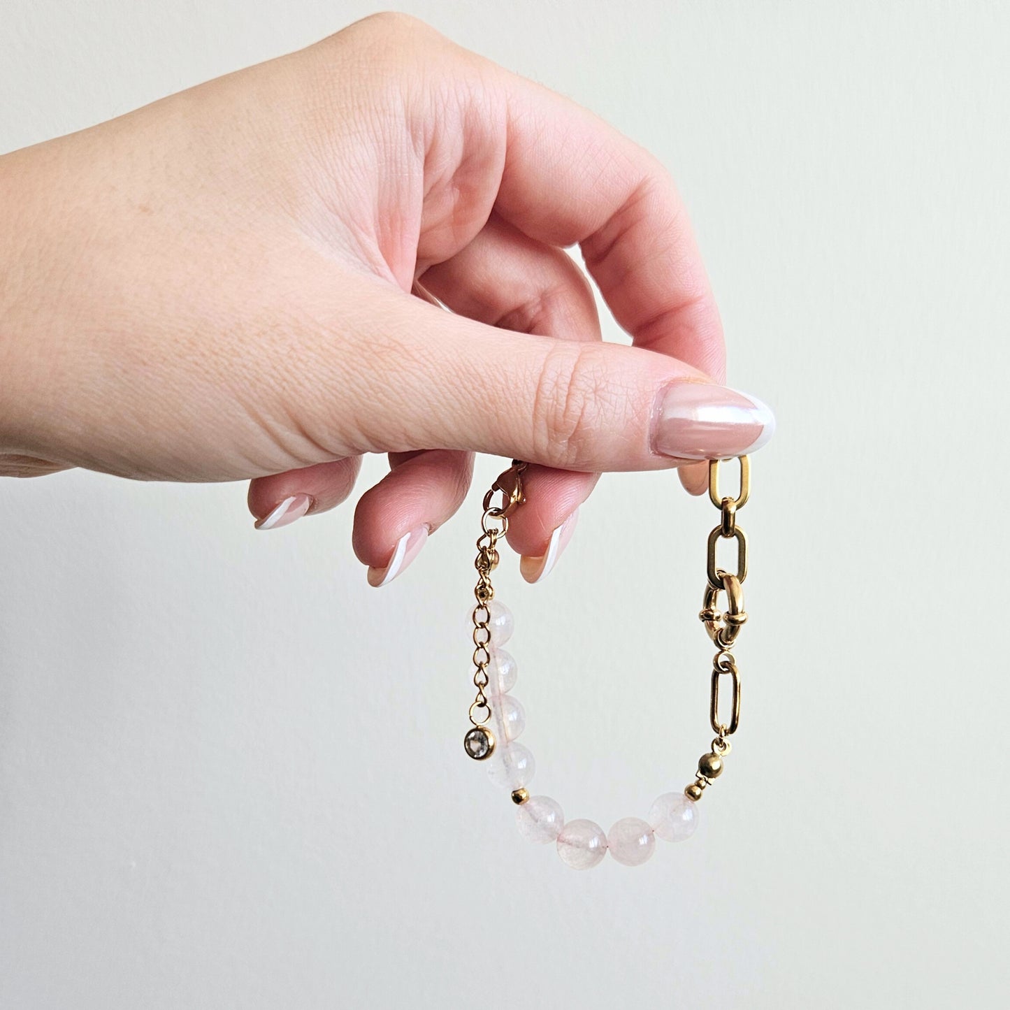 Bransoletka LUNA ROSA - kwarc różowy