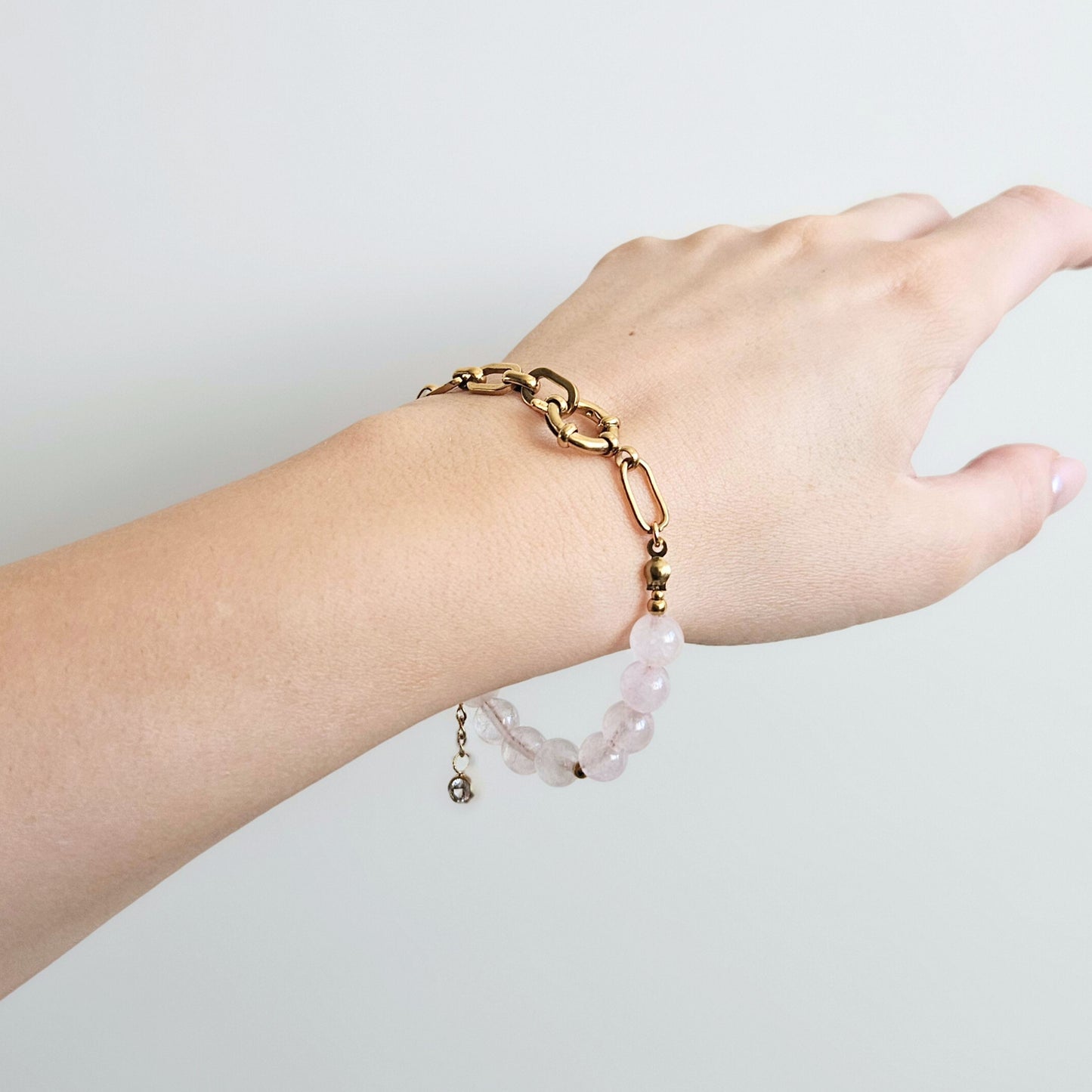 Bransoletka LUNA ROSA - kwarc różowy