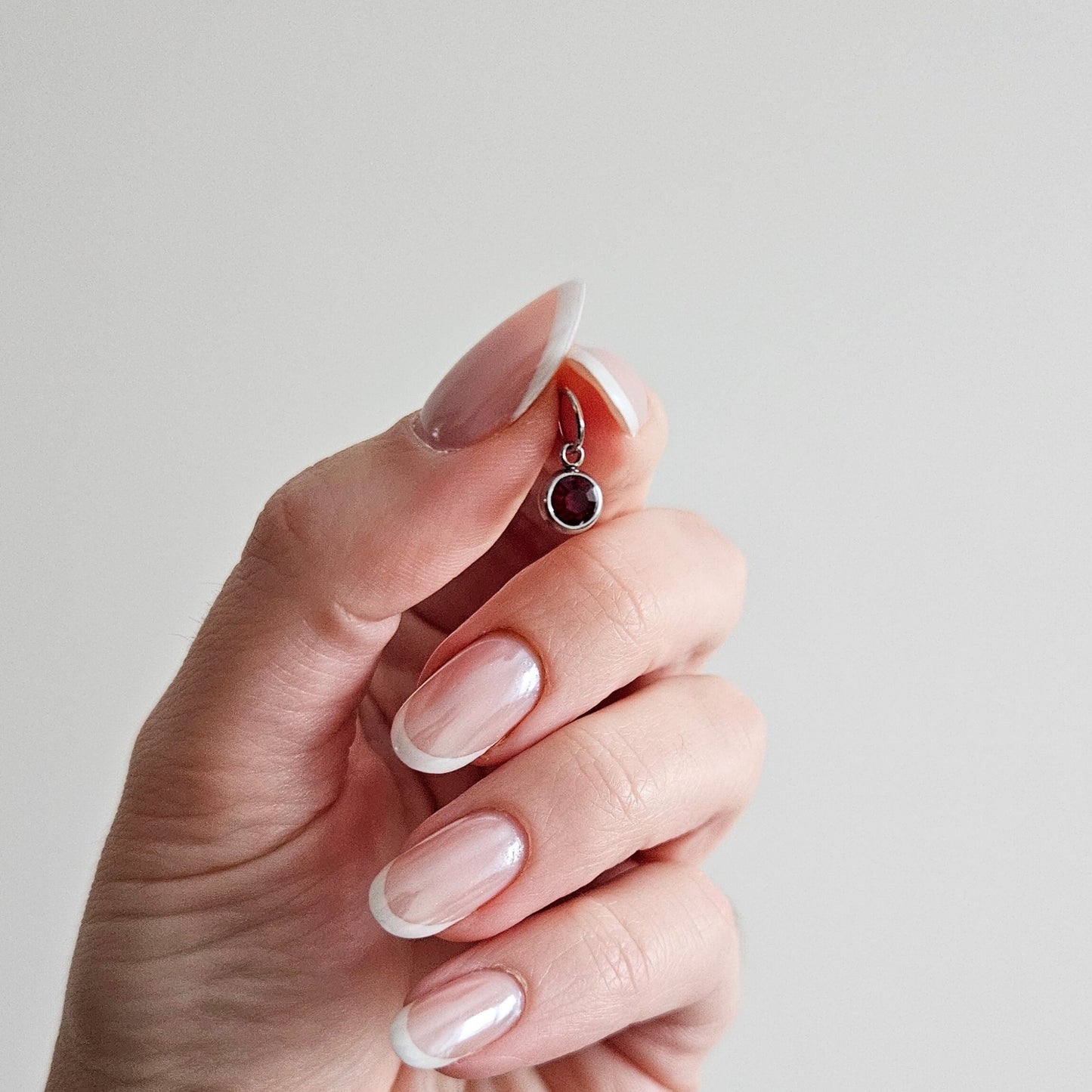 Charms RED CRYSTAL silver